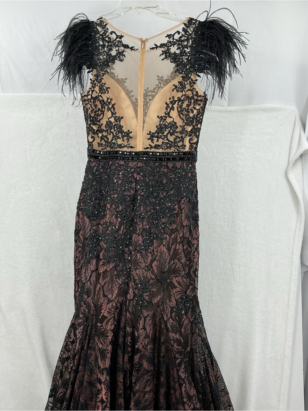 Mac Duggal Black and Deep Purple Lace Mermaid Gown 1172 - Picture 11 of 15